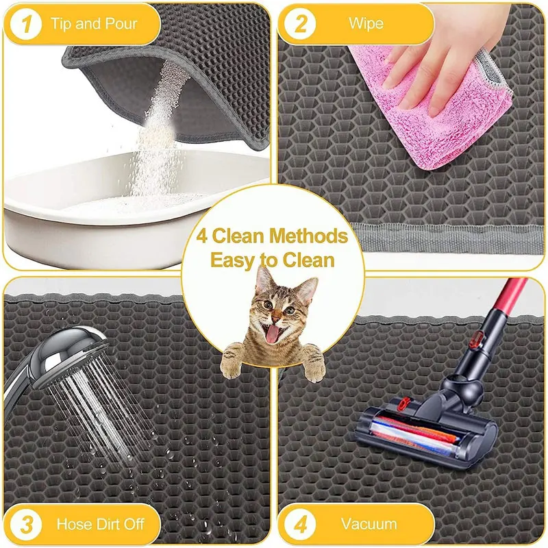 Tapete de Areia para Gatos Camada Dupla à Prova D'
Água - Imagem 3