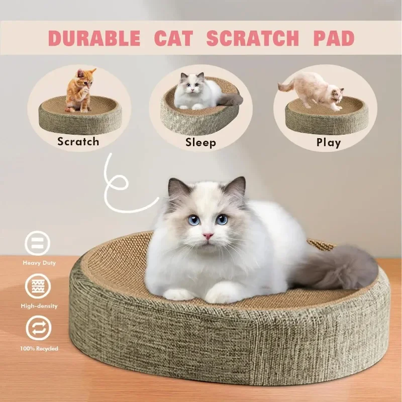 Arranhador para Gatos Oval de Sisal Trançado 2 em 1 - Imagem 2