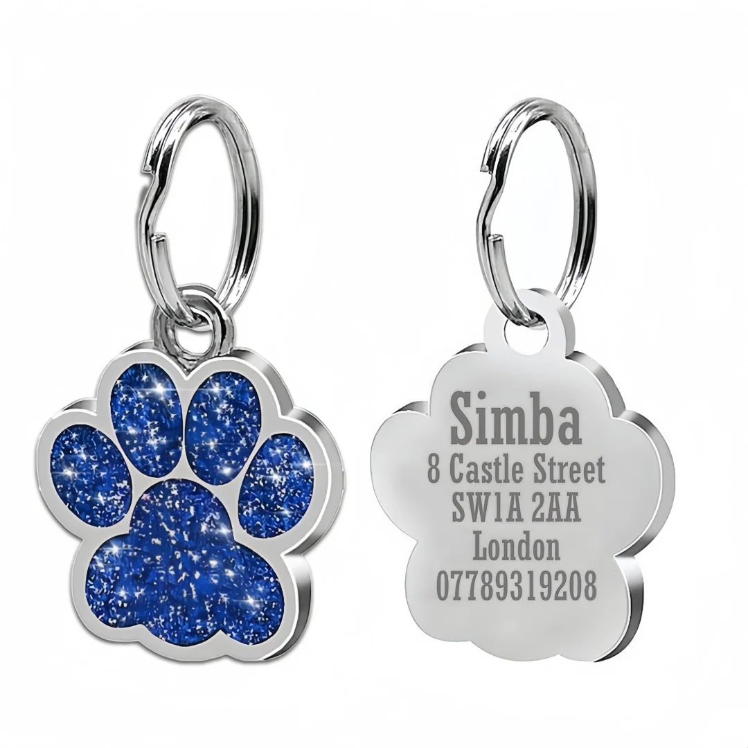Etiqueta de Identificação para Cães e Gatos Personalizável com Glitter - Imagem 2