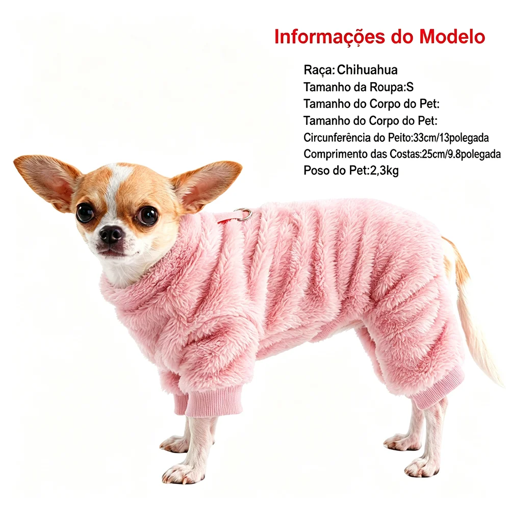 Macacão de Lã para Cães de Pequeno Porte e Gatos com Medidas para o Inverno - Imagem 5