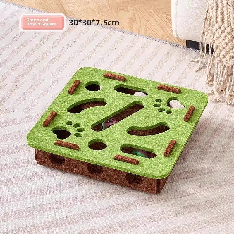 Brinquedo Quebra-Cabeça para Gatos de Feltro com Bola - Montagem Fácil - Imagem 4