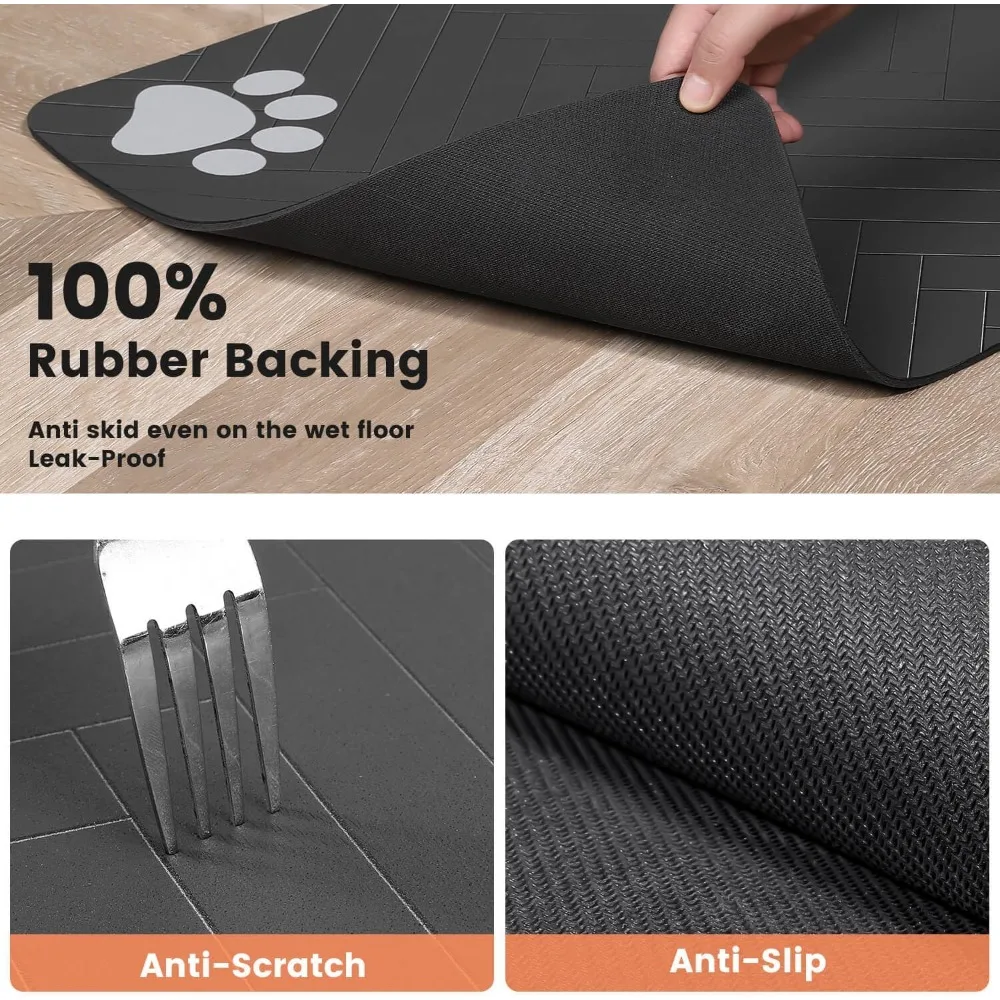 Tapete para Comedouro de Cães e Gatos Absorvente com Base Impermeável - Imagem 4