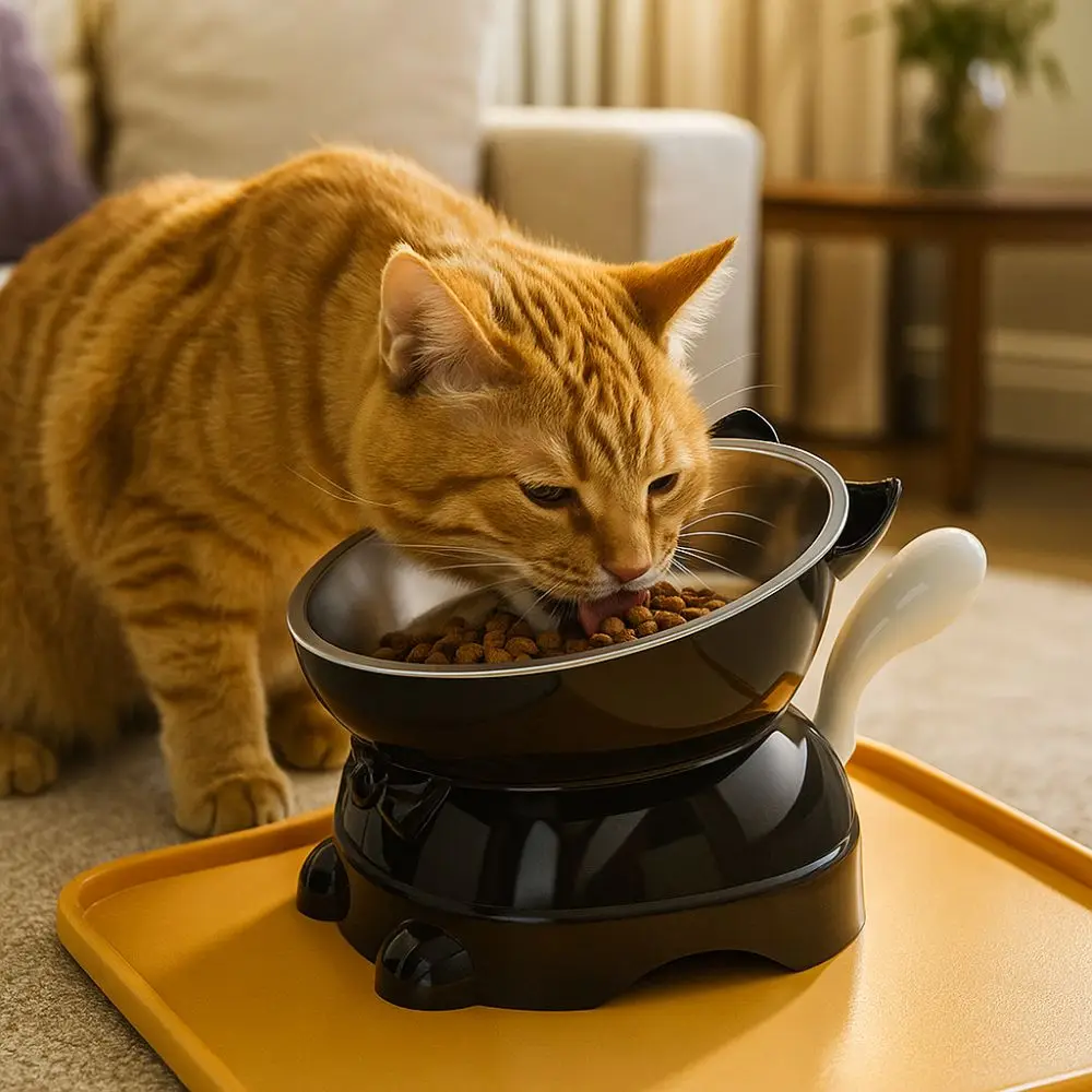 Tigela Elevada para Gatos com Tigela Interna de Aço Inoxidável - Imagem 5