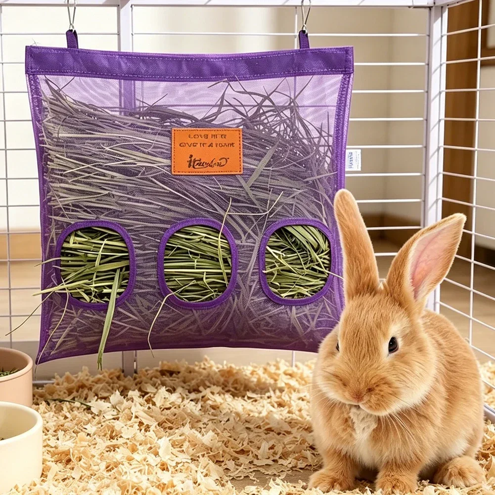 Saco de Feno para Coelhos e Porquinhos-da-Índia 2 Furos com Fixação em Gaiola - Imagem 2