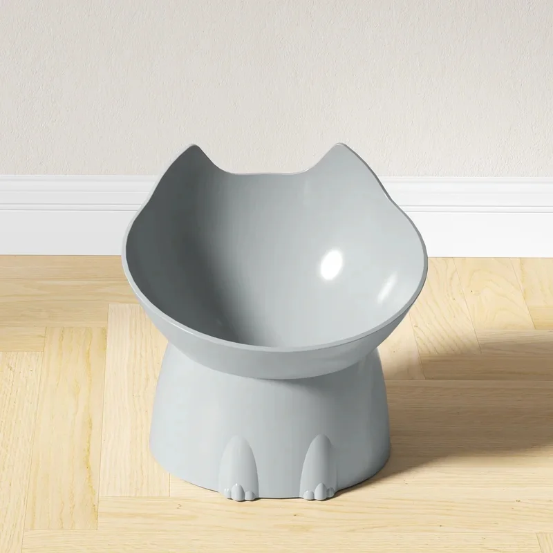 Tigela Elevada para Gatos Antiderrapante com Borda Inclinada - Imagem 3