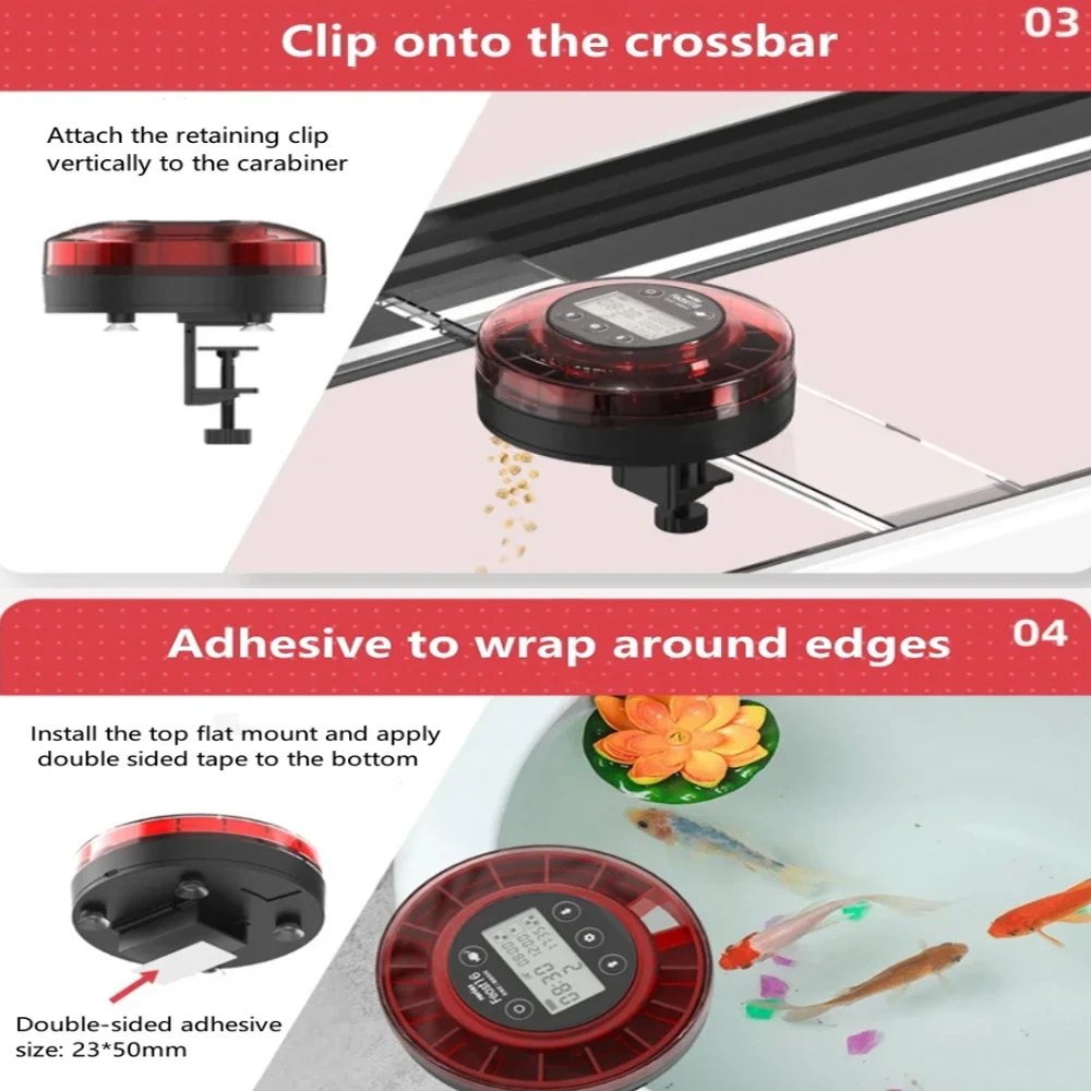 ZYfeedr Alimentador Automático de Peixes Recarregável USB com Timer - Imagem 4