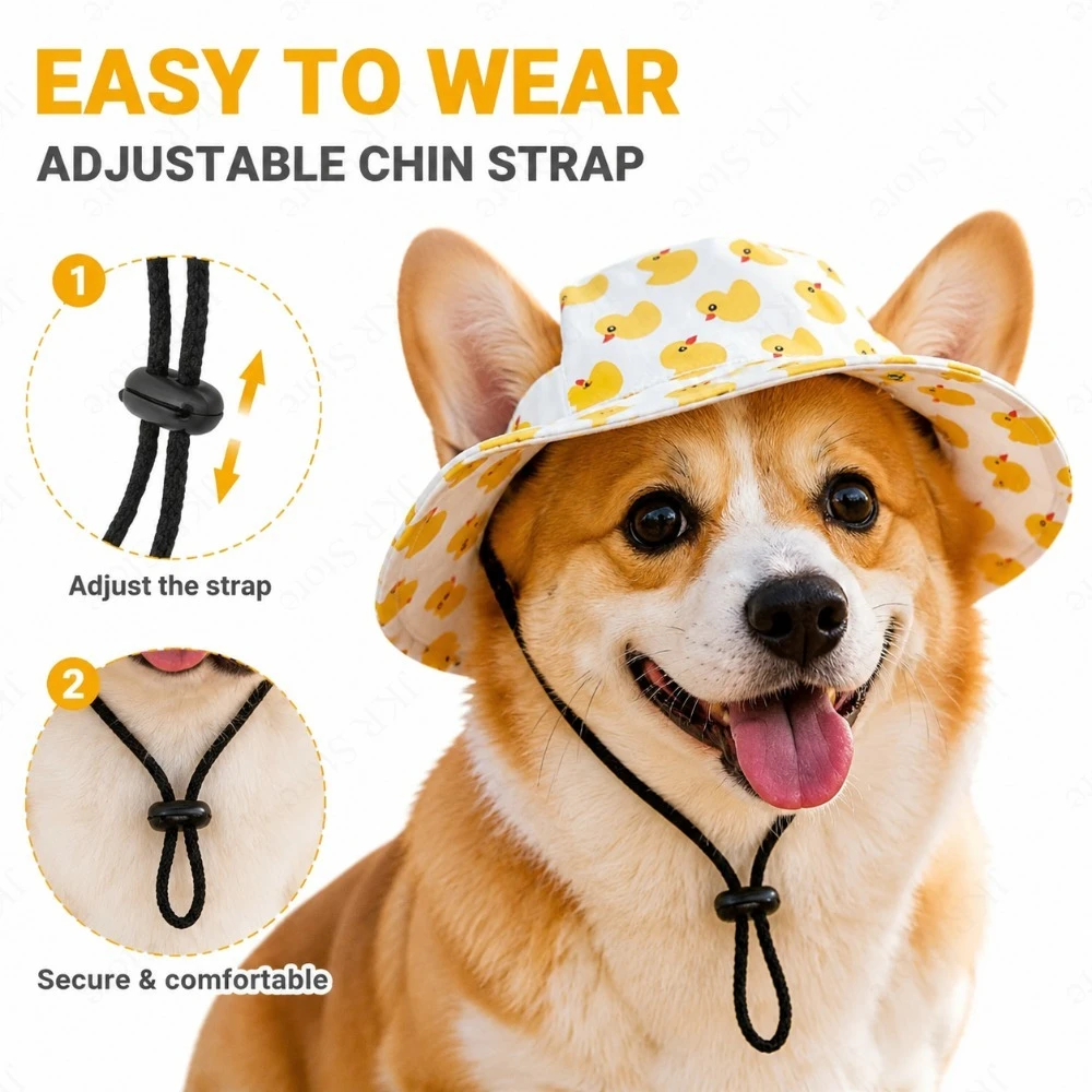 Boné para Cães com Ajuste Regulável e Estampa Fofa para Passeio - Imagem 2