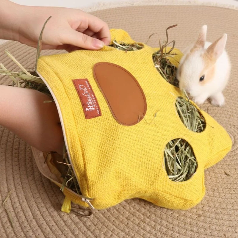 Alimentador de Feno para Roedores e Coelhos com Bolsa Espaçosa - Imagem 2