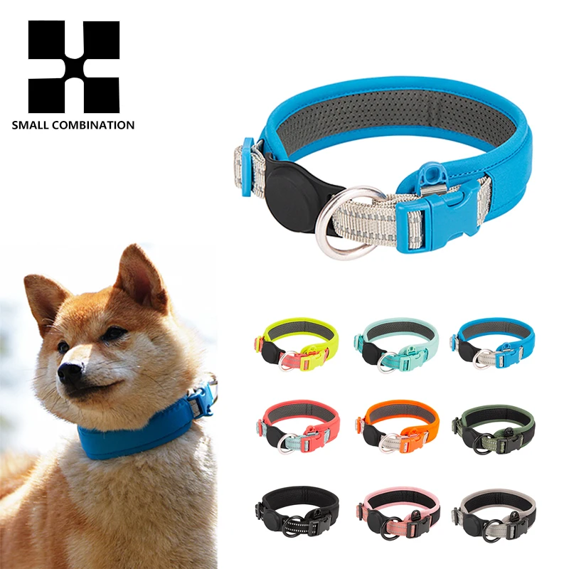 coleira para cães com airtag ajustável