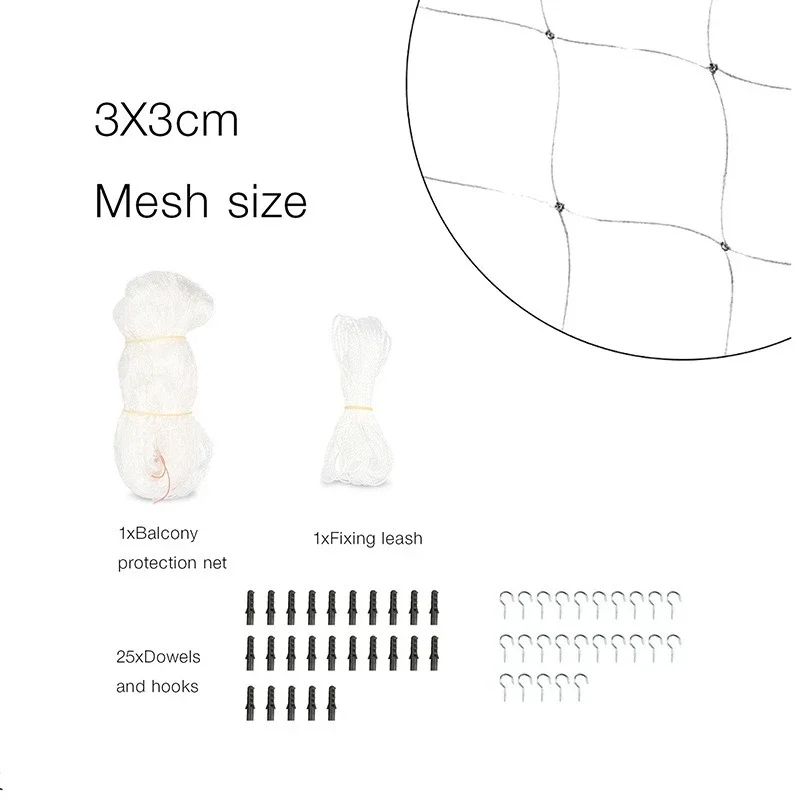 Rede Protetora para Gatos de Nylon e Plástico com Malha 3x3 cm - Imagem 6