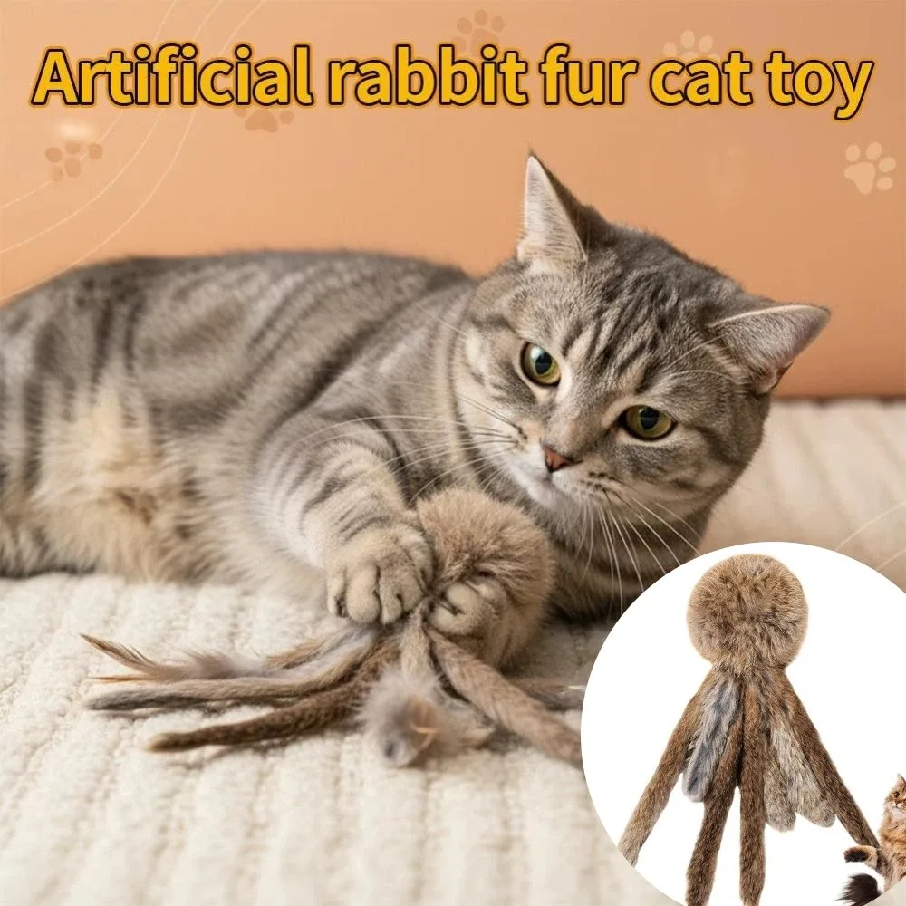 Brinquedo para Gatos de Pelúcia de Coelho Sintético 26 cm - Image 2