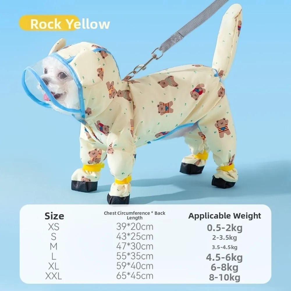 Capa de Chuva para Cães Pequenos com Capuz e Quatro Pernas Ajustável - Image 5