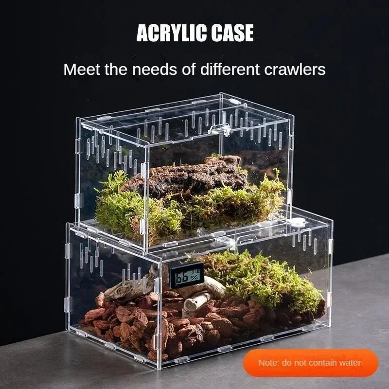 Caixa de Terrário para Répteis de Acrílico Transparente com Aberturas de Ventilação - Imagem 5