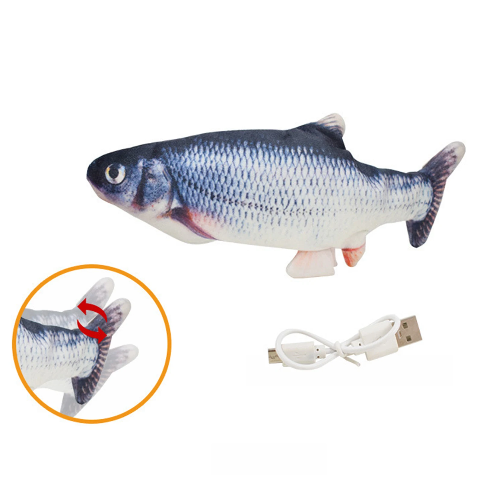 Brinquedo de Peixe Elétrico para Gatos Recarregável USB com Movimento - Imagem 3