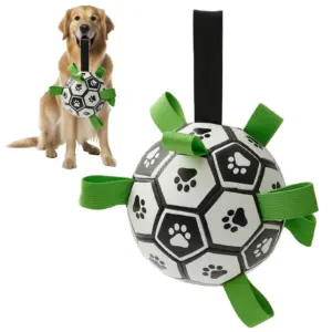 bola de futebol para cães com alças