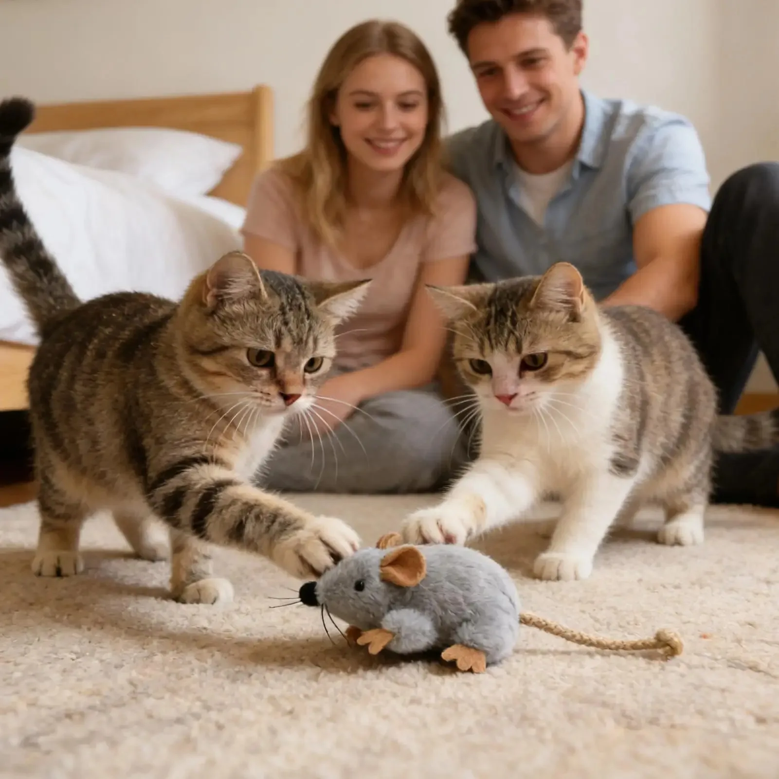 Brinquedo de Pelúcia para Gato Rato com Cauda de 9,5 cm e Som Interativo - Imagem 4