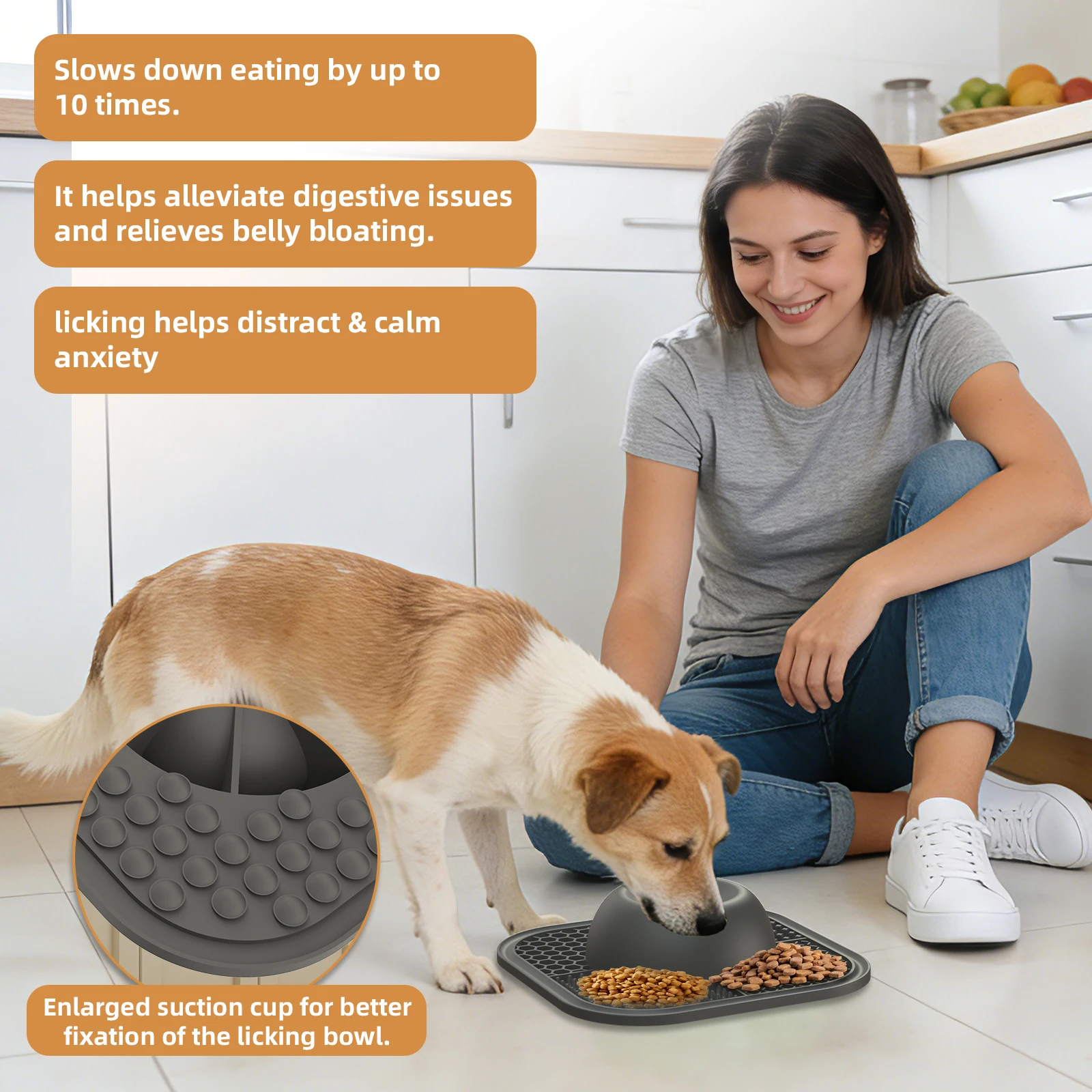 Comedouro Lento para Pets com Ventosa e Design de Bola Rolante - Imagem 3