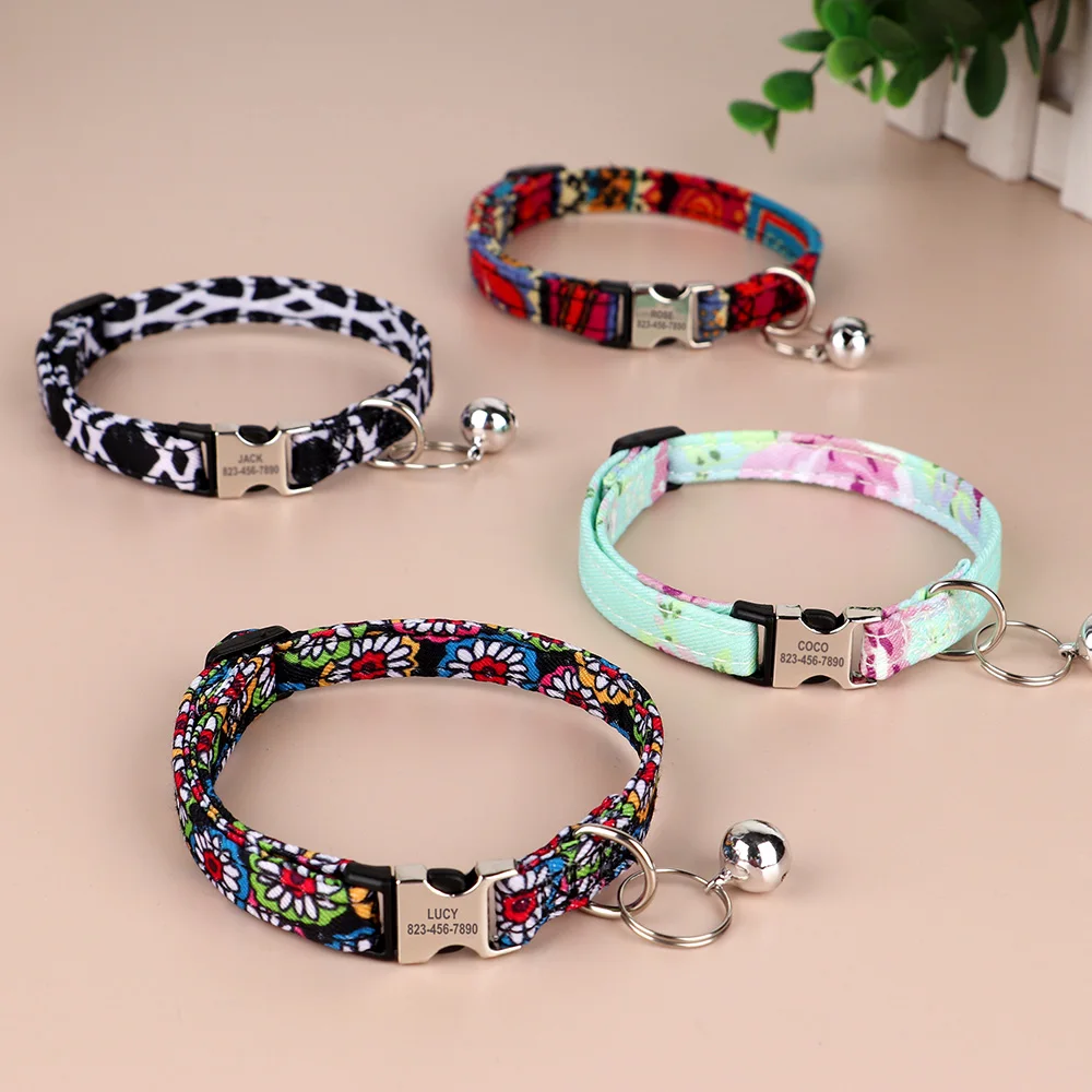 Coleira para Gato de Nylon com Placa Gravada e Sino Ajustável - Imagem 3