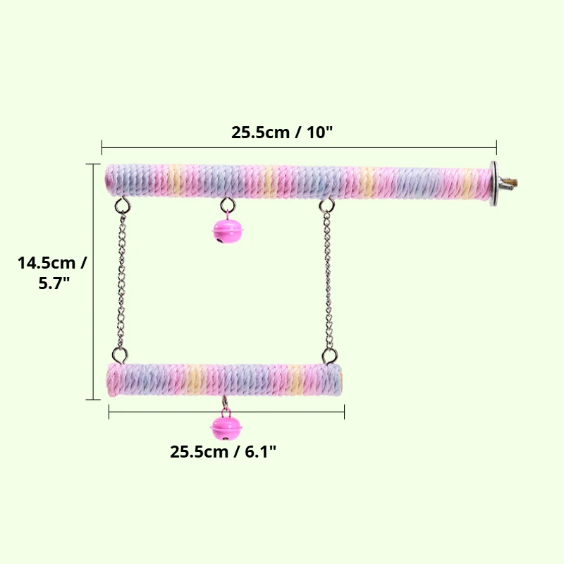 Balanço para Pássaros com Sino e Escada de Corda de Algodão - Image 6