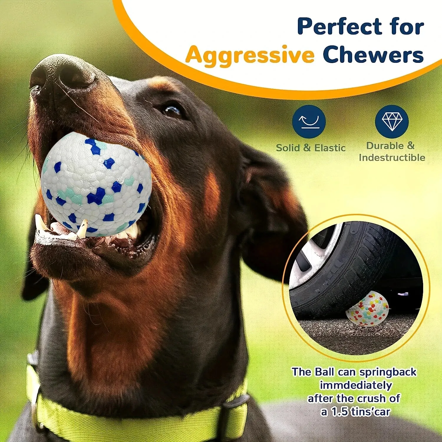 Brinquedo Bola para Cães de TPU de 6,3 cm para Moer Dentes - Imagem 5