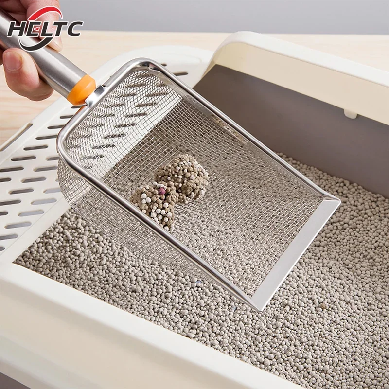 Pá Higiênica Inox para Gatos com Malha Fina e Cabo Ergonômico - Imagem 4