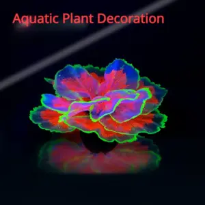 decoração de aquário coral fluorescente