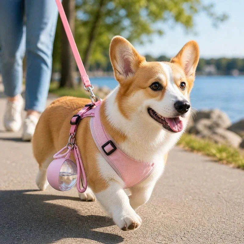Garrafa de Água Portátil para Cães com Tigela Dobrável e Alça - Imagem 3