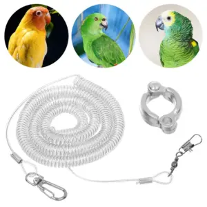 trela para pássaros com anel de perna