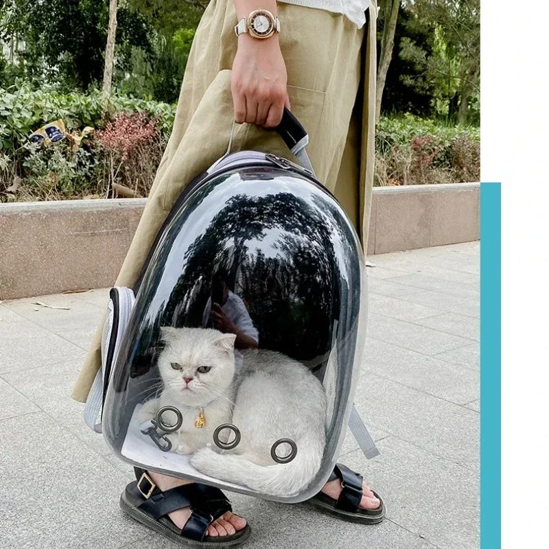 Mochila Pet para Gatos e Cães com Máscara Transparente e Ventilação - Imagem 2