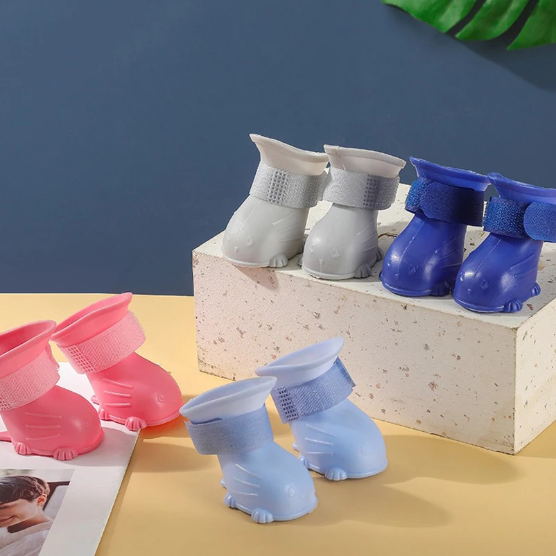 Conjunto 4 Botas de Chuva para Cães e Gatos Antiderrapantes - Image 2