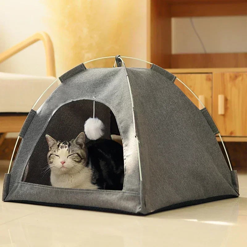 Cama Toca para Gatos e Cães Pequenos de Lã com Fundo Antiderrapante - Imagem 2