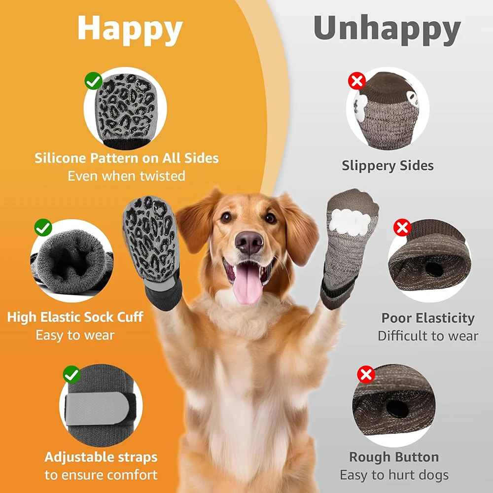 Meias Antiderrapantes para Cães Grandes com Controle de Tração - Image 4