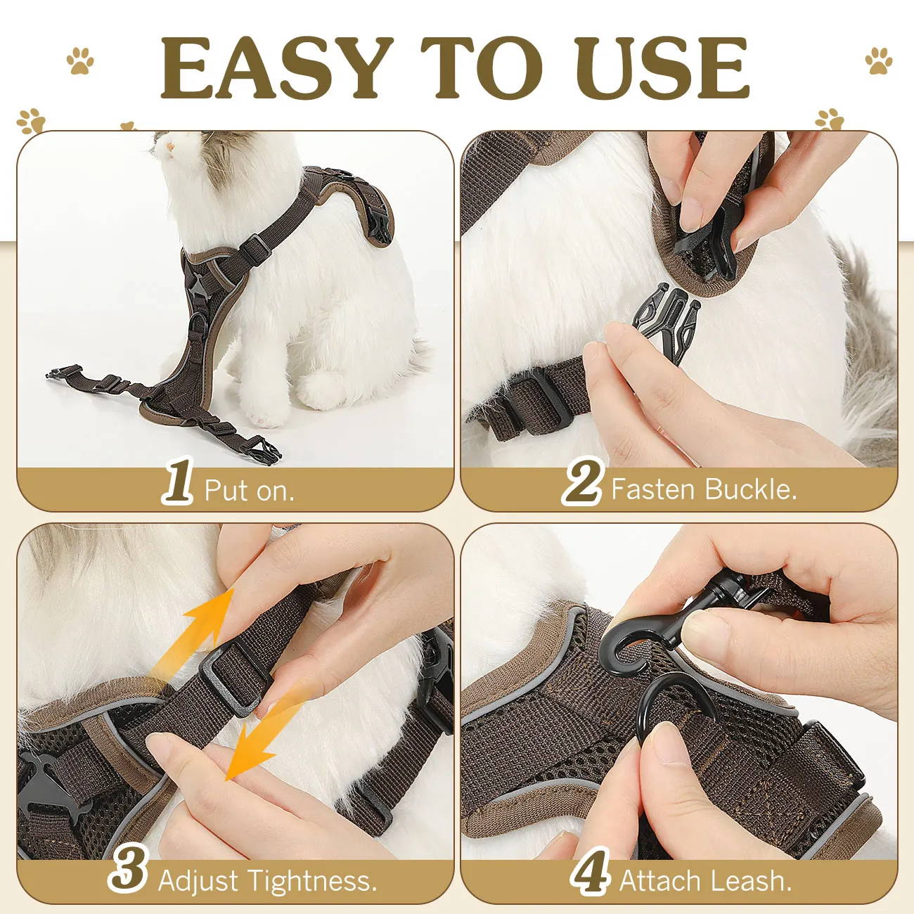 Colete para Gatos VavoPaw Ajustável Refletivo para Passeio - Image 5