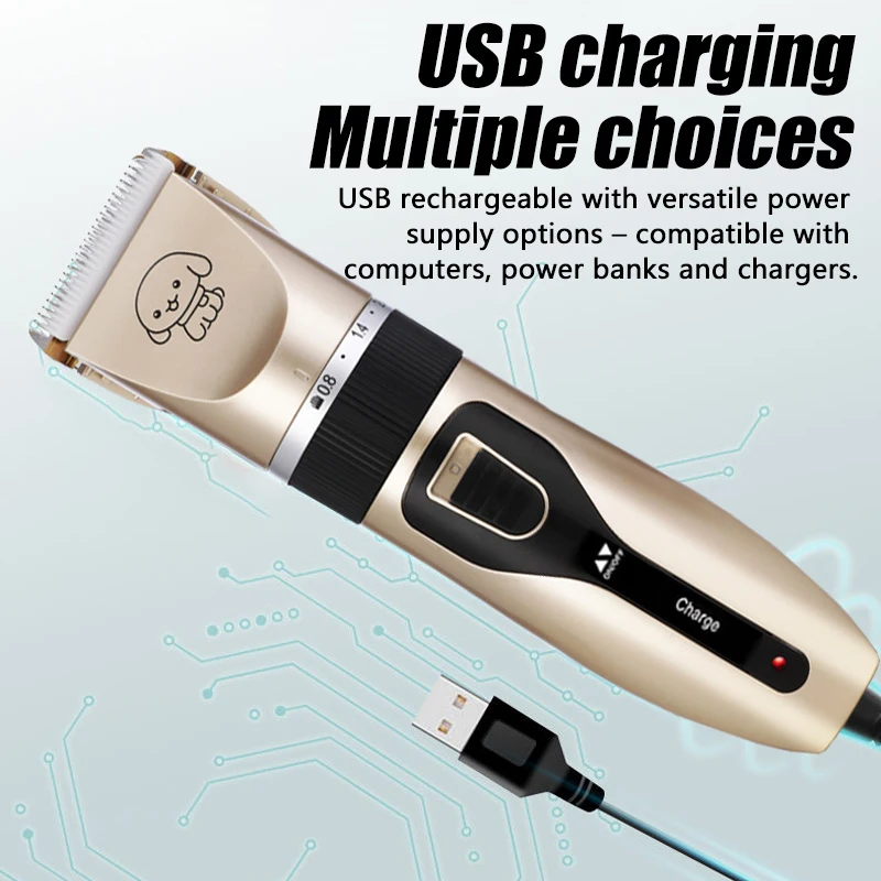 Cortador de Pelos para Cães e Gatos Recarregável USB com Lâmina Removível - Imagem 3