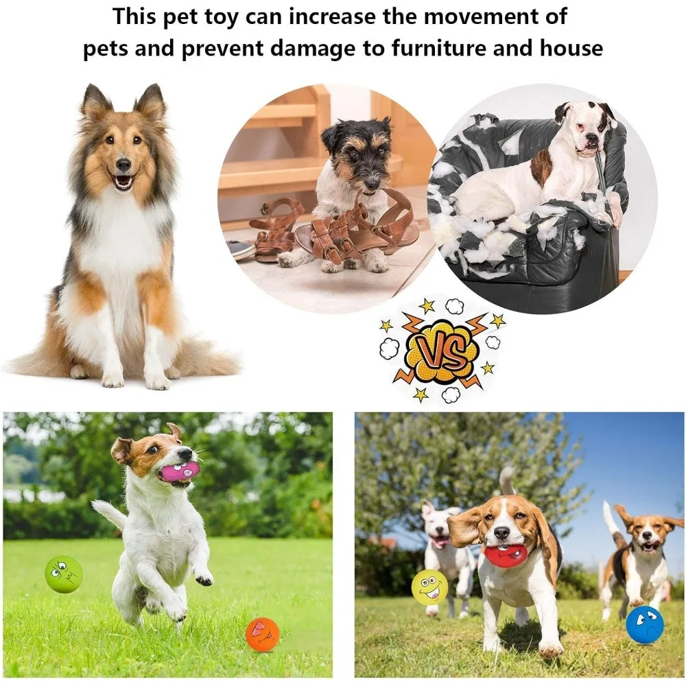 Kit 6 Bolinhas de Látex para Cães Pequenos e Médios com Apito Interno - Imagem 5