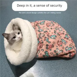 saco de dormir para gato de pelúcia