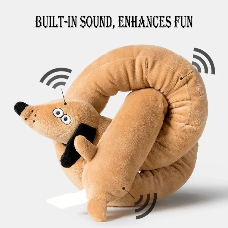 Brinquedo Pelúcia Salsicha para Cães 1 m com Apito para Interação - Imagem 4