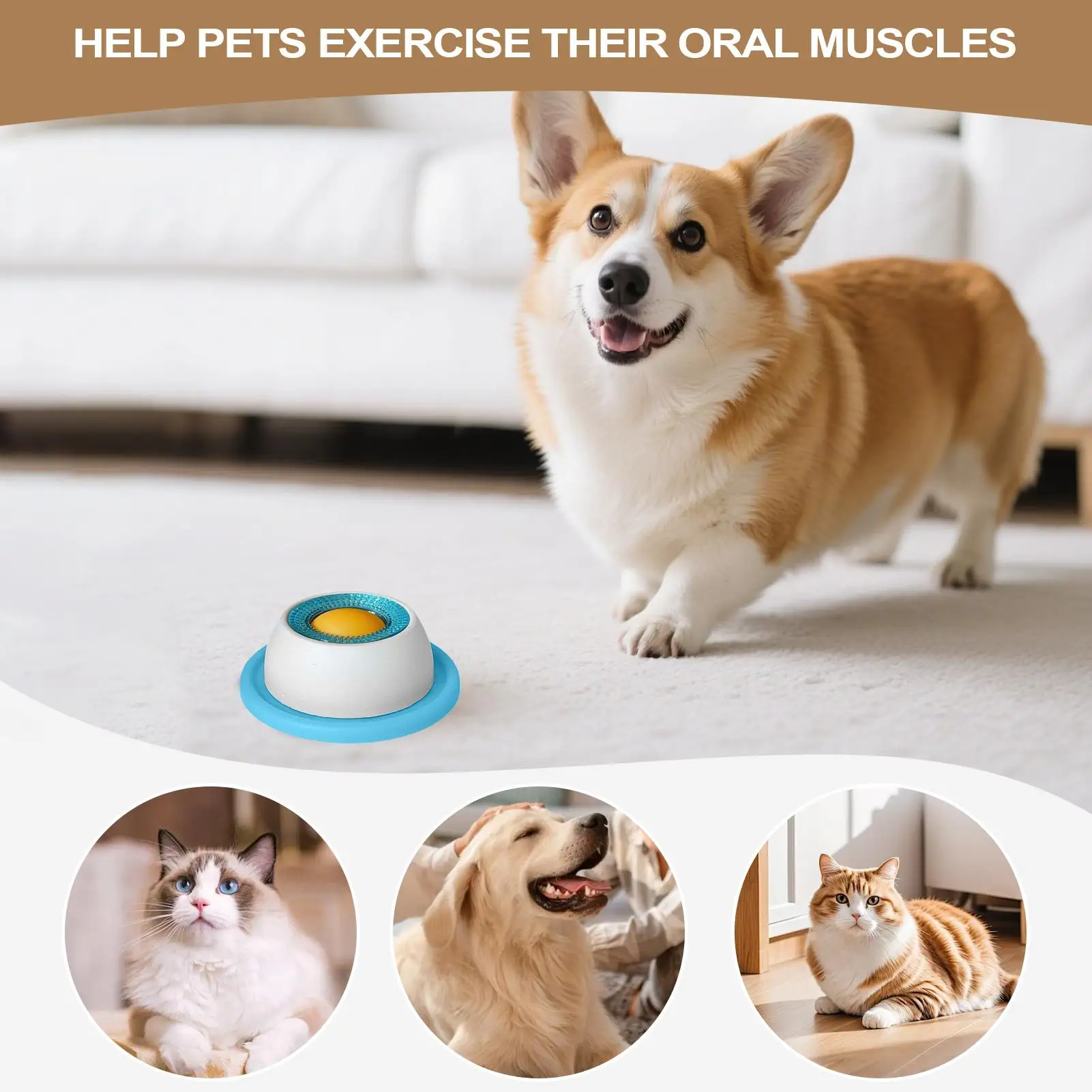 Tapete de Lamber para Cães e Gatos de ABS com Base Antiderrapante - Imagem 3
