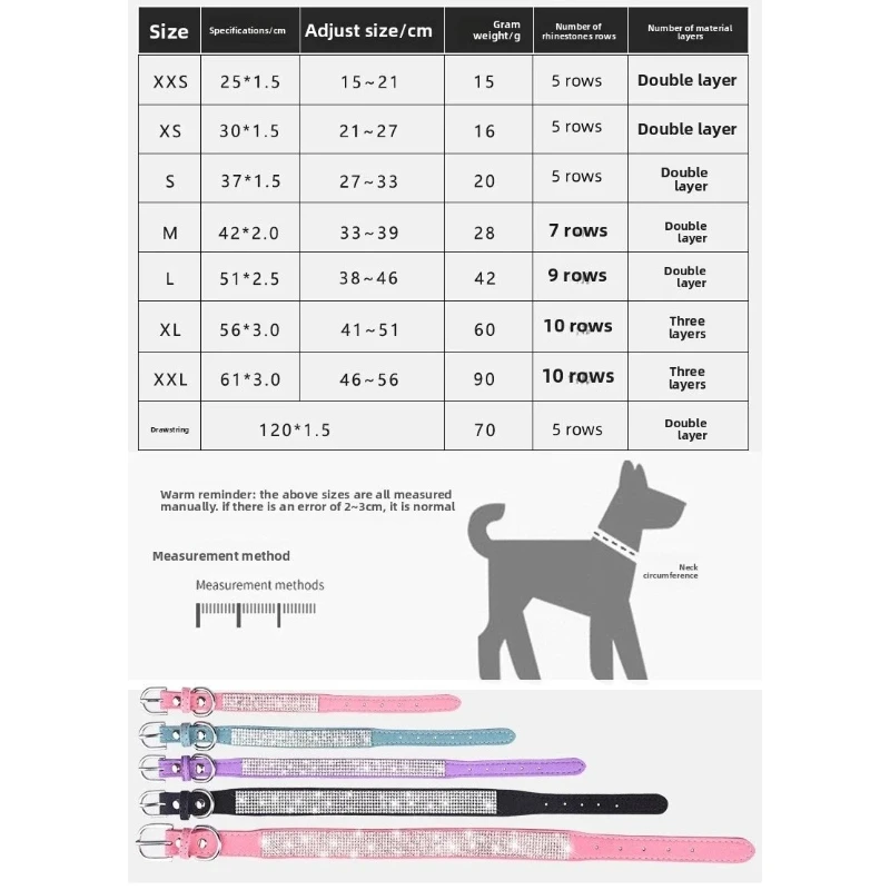 Coleira para Cães e Gatos de Couro com Strass Brilhante - Imagem 6