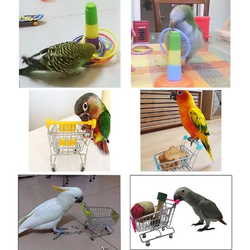 Brinquedos para Pássaros Kit com 4 Peças Plástico e Metal - Imagem 4