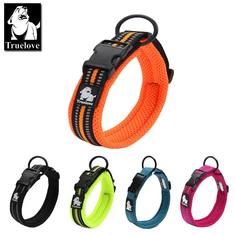 coleira truelove nylon refletiva para cães