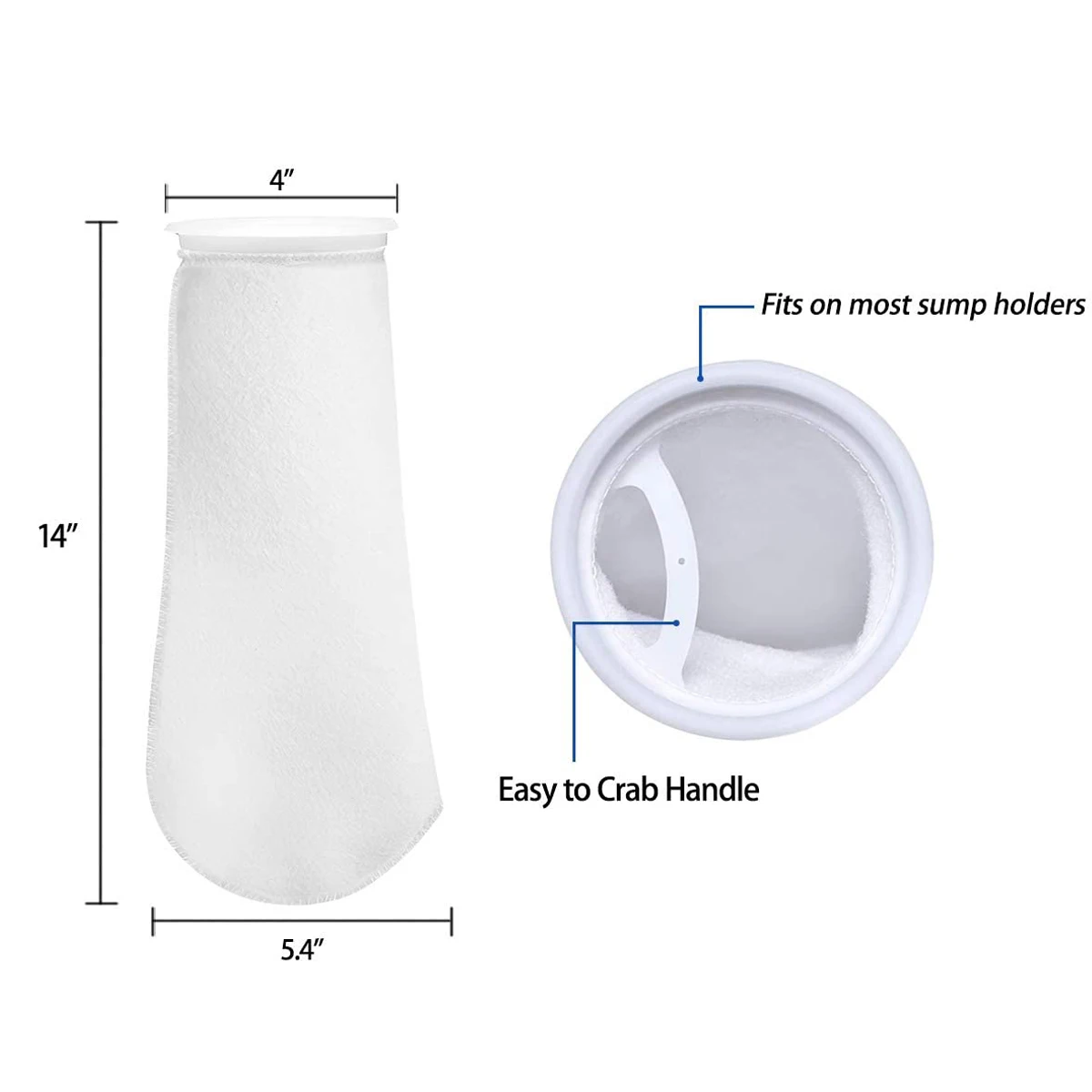 Meia Filtro para Aquário 150/200 Mícrons com Anel de 4 polegadas - Imagem 6