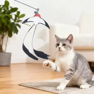 brinquedo varinha para gatos com pena