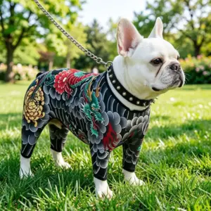 macacão para cães com estampa floral