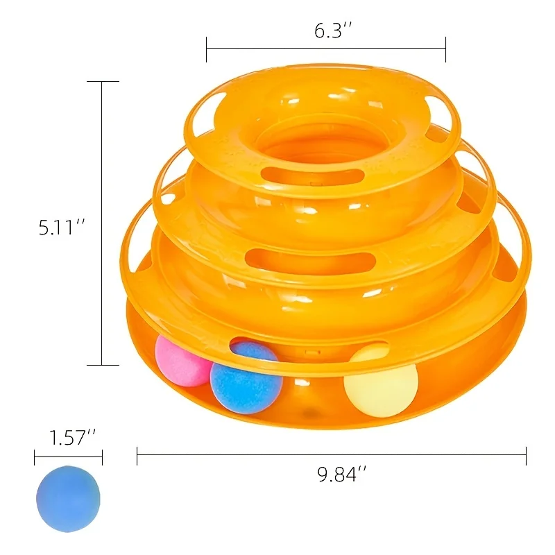 Torre de Brinquedo para Gatos com 4 Níveis e Bolas Giratórias - Imagem 3