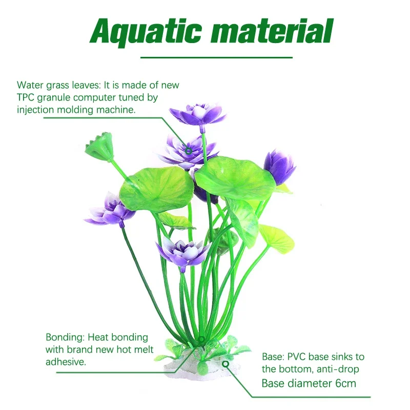 Planta de Lótus Artificial para Aquário 21 cm para Decoração - Imagem 3