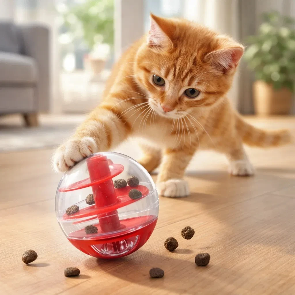 Brinquedo Dispensador de Ração para Gatos Interativo Sem Bateria - Imagem 5