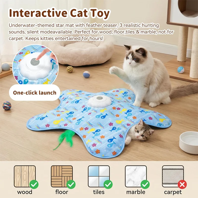 Brinquedo Interativo para Gatos com Plataforma Giratória Recarregável USB - Imagem 3