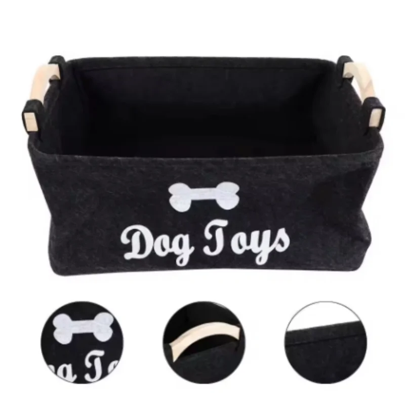 Cesto Organizador para Brinquedos de Cães de Feltro Dobrável - Imagem 5