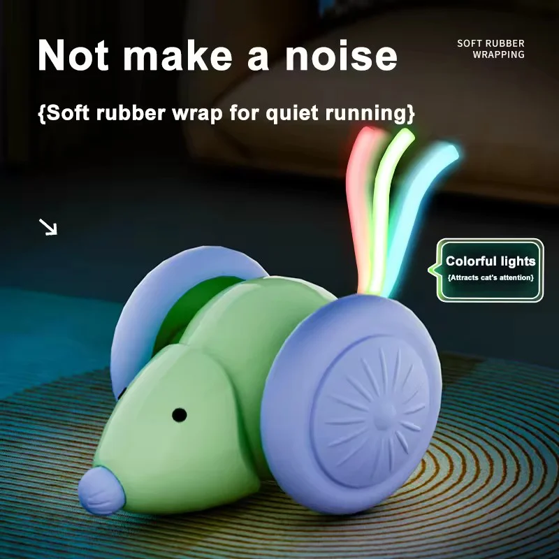 Brinquedo Elétrico para Gatos Rato Recarregável USB e Desvio de Obstáculos - Imagem 3